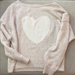 AE Whoa So Soft Ballet-Neck Sweater- White HEART